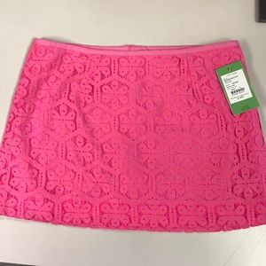 Lilly Pulitzer pink lace mini skirt